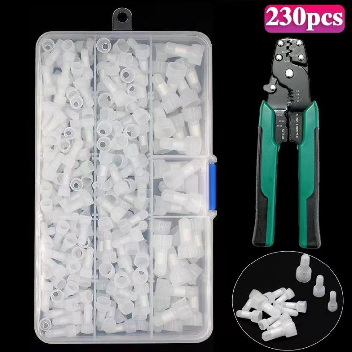 230 PCS Closed End Crimp Connectors 22 16 12 AWG Nylon Insulated Closed