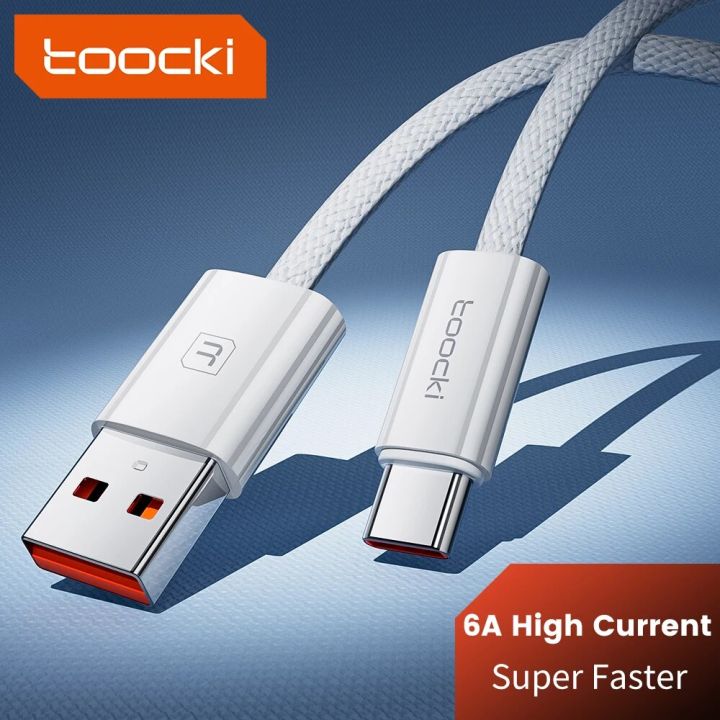 Toocki 6A USB Cable Type C 66W Fast Charging For Huawei P40 P30 Type C