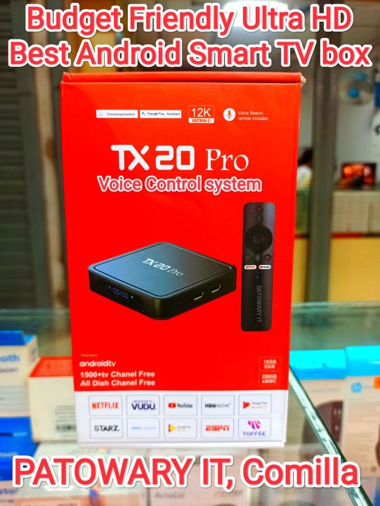 TX20 Pro 12K Ultra HD Best Android Smart TV Box With Voice Control