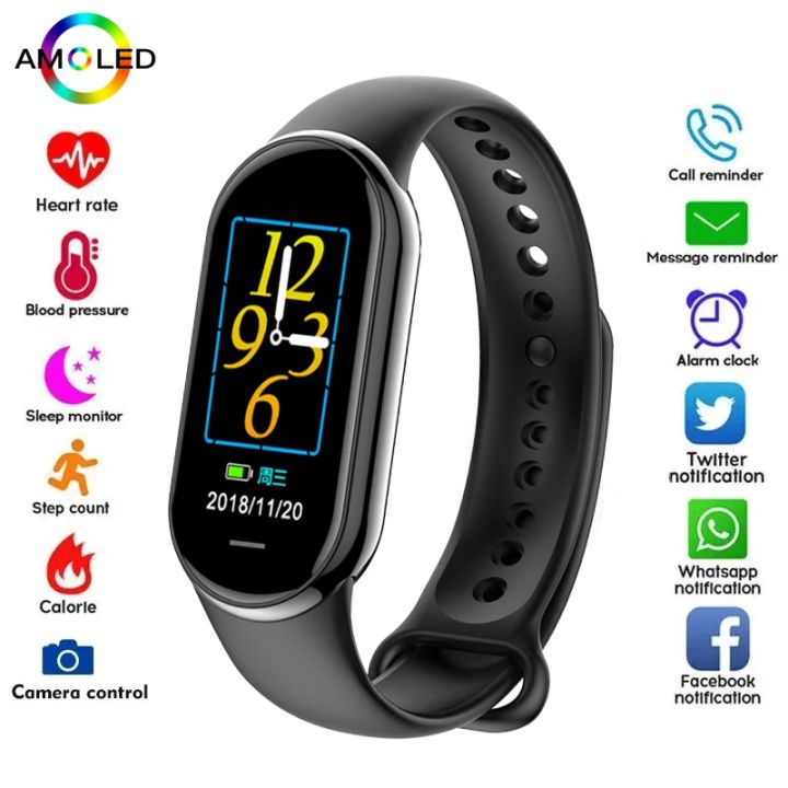 New M Band Smart Watch Men Women Smartwatch Heart Rate Sports Fitness