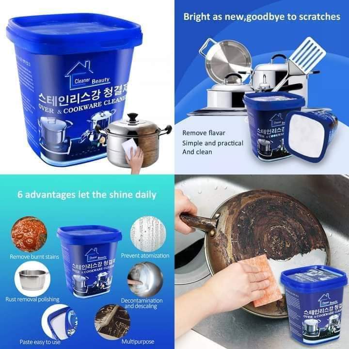 Powerful Stainless Steel Cookware Cleaning Paste Household Kitchen