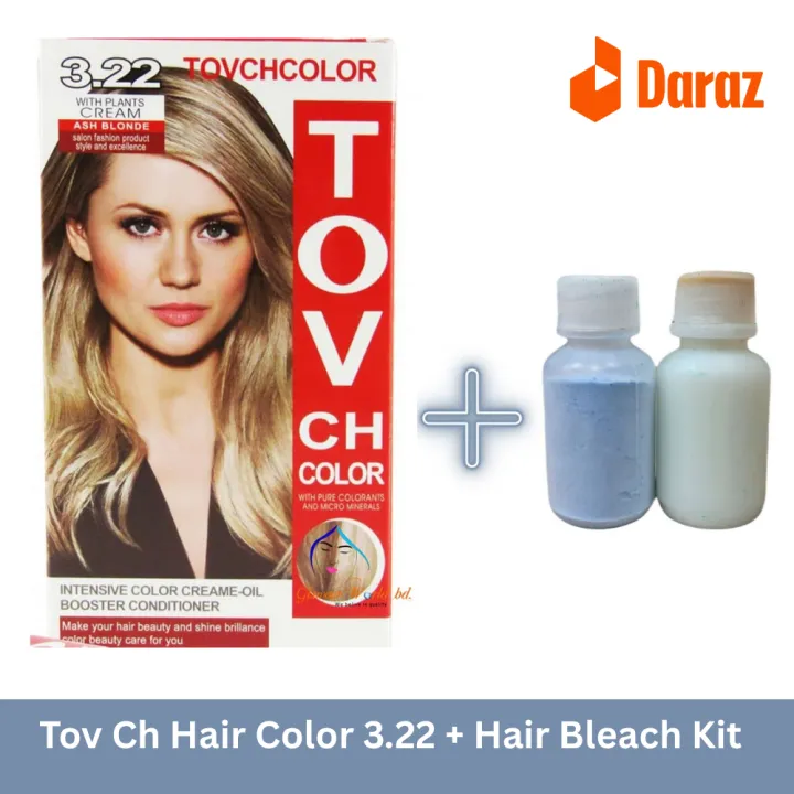 Tov Ch Hair Color Cream ASH Blonde Hair Bleach Kit Ready To Apply