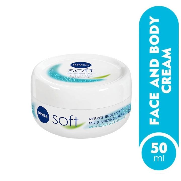 Nivea Soft Light Moisturizer Cream 50ml Face Hand Body Instant