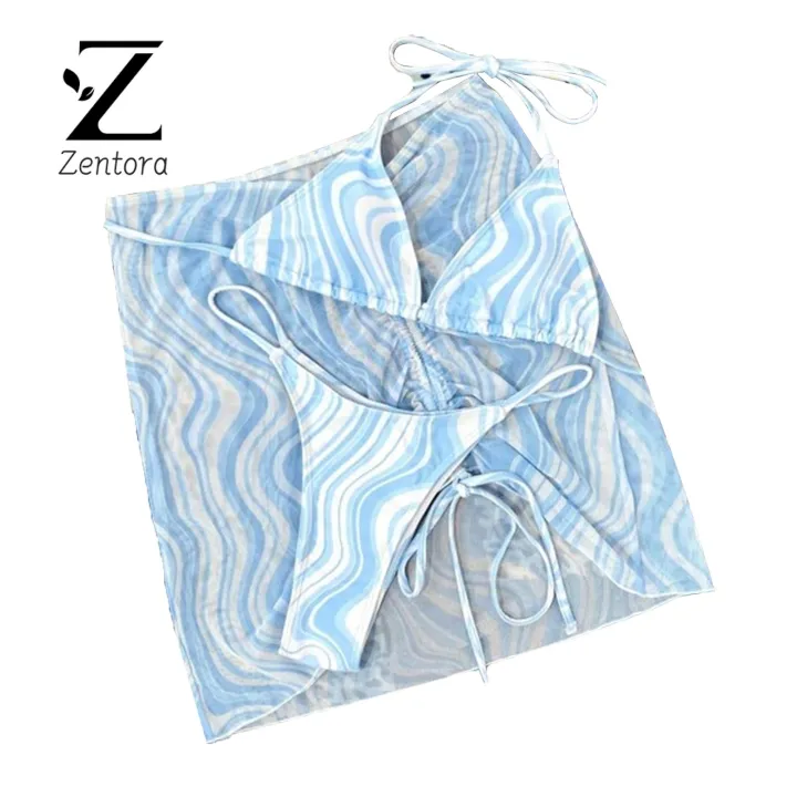 Zentora Bikini Set Pleated Strap Summer Women Swimwear Daraz Lk