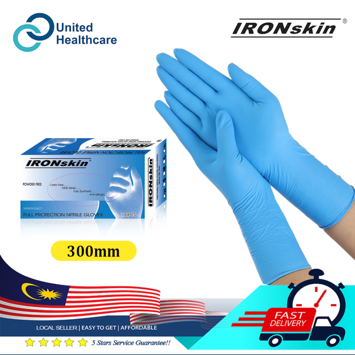 Ironskin Long Cuff Nitrile Glove Mm Pcs Box Made In Malaysia