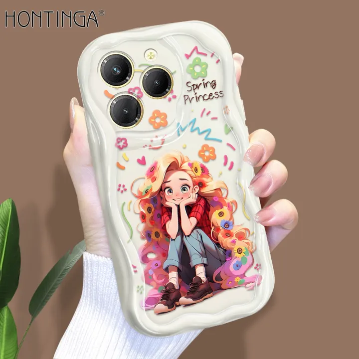 Hontinga For Infinix Hot 40 H40 Pro Back Cover Long Blonde Girl Phone