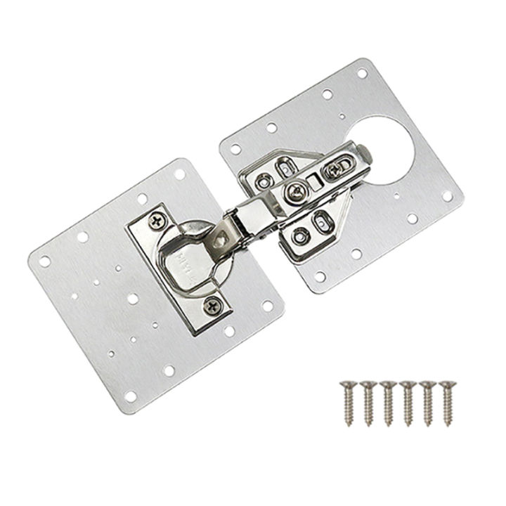 Door Kitchen Cabinet Hinge Repair Plate Kit Stainless Steel Hinge