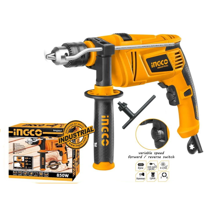 Ingco Industrial Impact Drill Machine Hammer Function 850W Copper