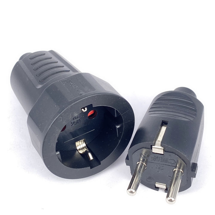 German Standard Extension Cord Connection Plug Male Female Butt Eu Plug