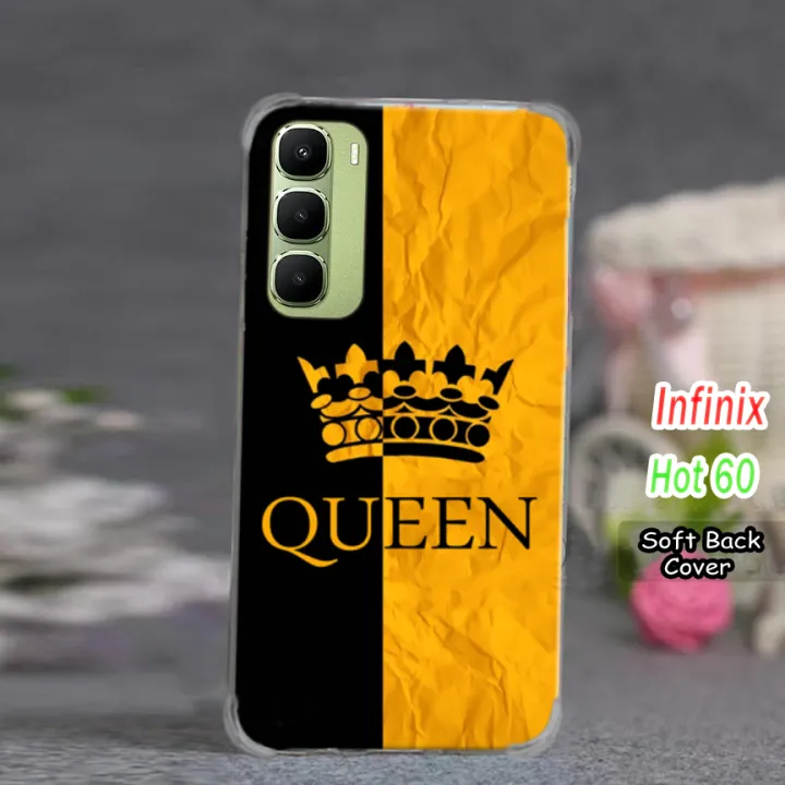 Infinix Hot Pouch Cover Queen Yellow Soft Back Cover Case For