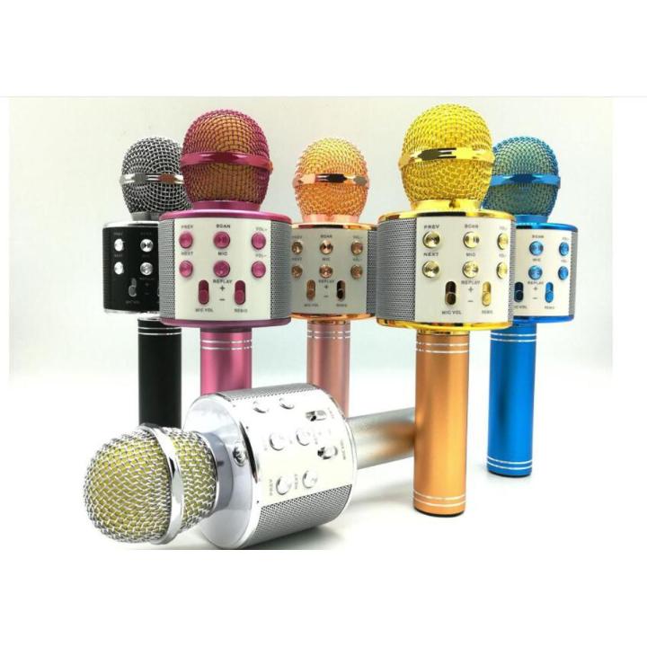 WS 858 Wireless Bluetooth Handheld Karaoke Portable Microphone With