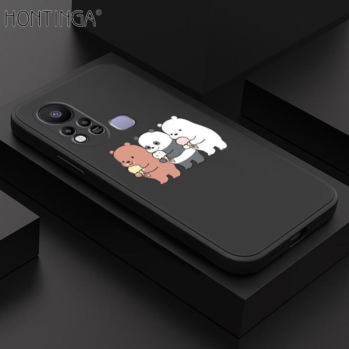 Hontinga For Infinix Hot 11S Back Cover Cartoon Cute Three Bears Case