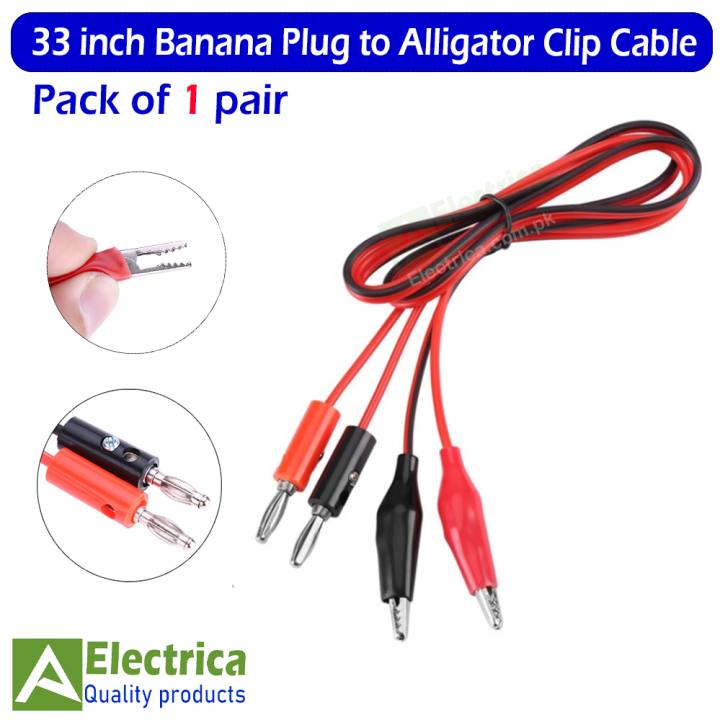 33 Inch Banana Plug To Crocodile Clip Lead For Multimeter Probe