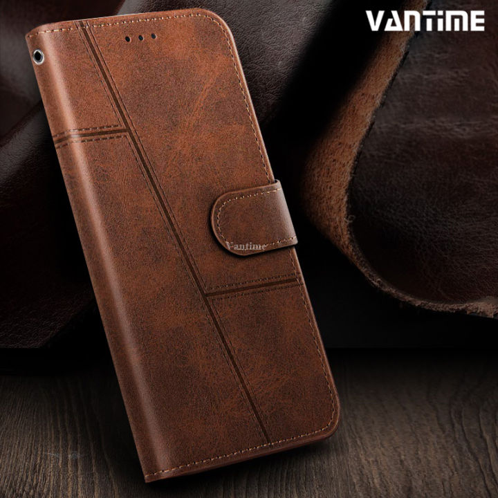 Vantime For Realme C65 4G Retro PU Leather Wallet Case Flip Clasp Stand