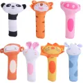 Development Handle Toys Polyester Cartoon Animal Hand Bell Rattle Giraffe Panda Rabbit Tiger Soft Animal Handbells Rattles Plushies Doll Plush Baby Rattle Birthday Gift. 