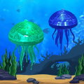 Night Light RGB Color Solar Powered Jellyfish Light Waterproof Plastic Floating Pool Jellyfish Light Colorful Handmade Jellyfish Hanging Lamp For Garden Yard. 