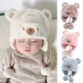 Cute Winter Baby Bear Hats Warm Soft Newborn Bonnet Hats Outdoor Ear Protection Boys Girls Beanie Cap Kids. 