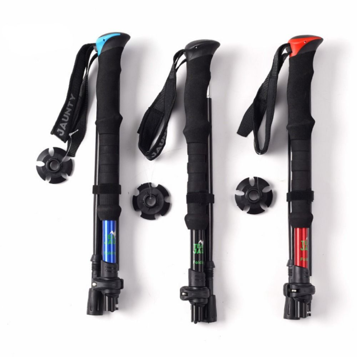 Comfort Handle Aluminum Outdoor Trekking Poles Quick Adjustable Locks EVA Country Cane Telescopic Ultralight Walking Sticks Women