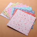 Colorful Flower Pattern Star Square Decorative Crane Folding Paper DIY Making Kids Origami Paper Crafts. 