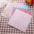 Colorful Flower Pattern Star Square Decorative Crane Folding Paper DIY Making Kids Origami Paper Crafts. 