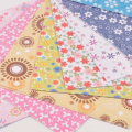 Colorful Flower Pattern Star Square Decorative Crane Folding Paper DIY Making Kids Origami Paper Crafts. 