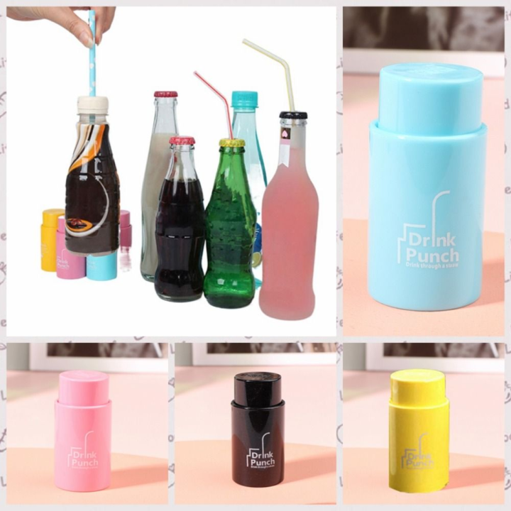 Kitchen Accessory Plastic Drink Punch Cylindrical Pressed Bottle Cover Hole Punch Sharp Labor-saving Bottle Cap Hole Maker Party