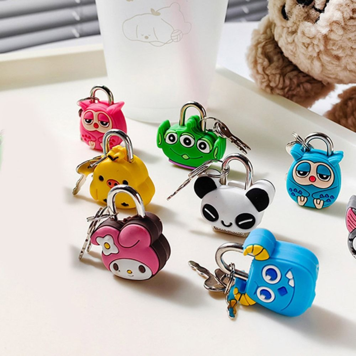 Cute With Keys Cartoon Padlock Anti-Theft Luggage Lock Colorful Mini ...