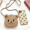 Portable Preppy Style Thai Butter Bear Plush Bag Anime Doll Children Crossbody Bag JK Lolita Plush Toy Cartoon Small Purse Gift. 