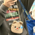 Portable Preppy Style Thai Butter Bear Plush Bag Anime Doll Children Crossbody Bag JK Lolita Plush Toy Cartoon Small Purse Gift. 