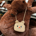 Portable Preppy Style Thai Butter Bear Plush Bag Anime Doll Children Crossbody Bag JK Lolita Plush Toy Cartoon Small Purse Gift. 