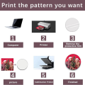 10Pcs/set Personalized Wooden Badge Sublimation Printable Buttons Blanks with Pins Round Waiter ID Name Tags Press Maker Flat DIY Brooches Button Pin Office. 