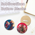 10Pcs/set Personalized Wooden Badge Sublimation Printable Buttons Blanks with Pins Round Waiter ID Name Tags Press Maker Flat DIY Brooches Button Pin Office. 