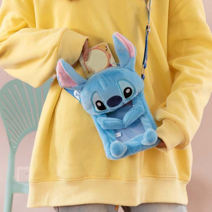 Brown Anti-dust Labubu Ita Bag Cartoon Soft Transparent Plush Phone Bag PVC Creative Stitch Crossbody Bag Women