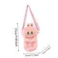 Brown Anti-dust Labubu Ita Bag Cartoon Soft Transparent Plush Phone Bag PVC Creative Stitch Crossbody Bag Women. 
