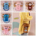 Brown Anti-dust Labubu Ita Bag Cartoon Soft Transparent Plush Phone Bag PVC Creative Stitch Crossbody Bag Women. 
