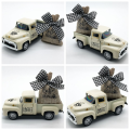Kids Toy Diecast Coffee Truck Pickup Burlap Sack Model Toys Metal Truck Model Vintage Simulation Mini Coffee Truck Kitchen Decor. 
