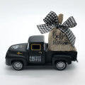 Kids Toy Diecast Coffee Truck Pickup Burlap Sack Model Toys Metal Truck Model Vintage Simulation Mini Coffee Truck Kitchen Decor. 