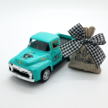 Kids Toy Diecast Coffee Truck Pickup Burlap Sack Model Toys Metal Truck Model Vintage Simulation Mini Coffee Truck Kitchen Decor. 