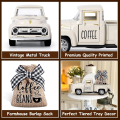 Kids Toy Diecast Coffee Truck Pickup Burlap Sack Model Toys Metal Truck Model Vintage Simulation Mini Coffee Truck Kitchen Decor. 