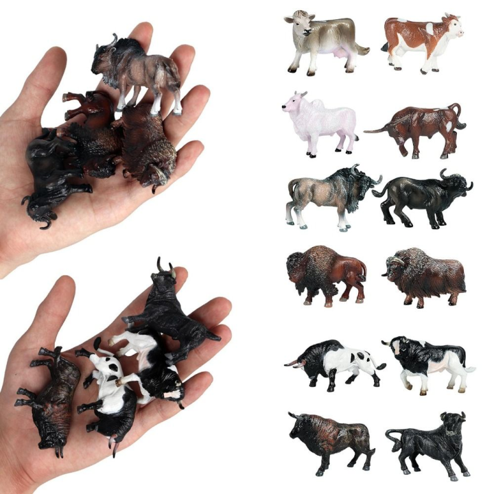 Garden Decoration Simulated Cattle Figurine Farm Animals Realistic Milk ...