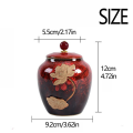Multifuncational Ceramic Tea Jar Chinese Vintage Food Storage Container Damp-Proof Porcelain Sealed Pot Household. 