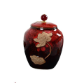 Multifuncational Ceramic Tea Jar Chinese Vintage Food Storage Container Damp-Proof Porcelain Sealed Pot Household. 