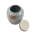 Multifuncational Ceramic Tea Jar Chinese Vintage Food Storage Container Damp-Proof Porcelain Sealed Pot Household. 