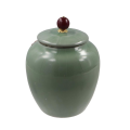 Multifuncational Ceramic Tea Jar Chinese Vintage Food Storage Container Damp-Proof Porcelain Sealed Pot Household. 