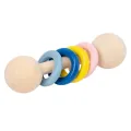 Montessori Wooden Toys Wooden Wooden Baby Rattle Toy Educational HandBell Musical HandBell Rattle Toy Rainbow Rings Early Learning Wooden Rings Musical Instruments Toy Children Kids. 