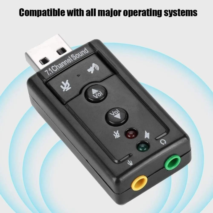 Portable 3D Virtual Mini USB Sound Card 7. Audio Adapter 12Mbps 7 ...