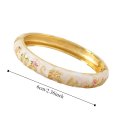 Bangle on Hand Vintage Cloisonne Bangle Chinese Style Traditional Hollow Out Flower Bangle Vintage Hawaiian Women's Hand Bracelet Girls. 