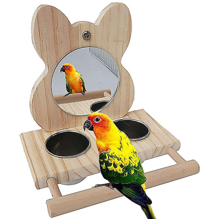 Lovebird Parakeet Water Bowl Macaw Platform Hanging Bird Toy Cage Perch ...