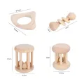 Wood Rattle Set Rainbow Rings Wooden Baby Rattle Toy Early Learning Montessori Musical Handbell Rattle Toy Educational Colorful Wooden Rings Musical Instruments Toy Baby. 