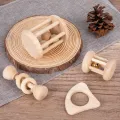 Wood Rattle Set Rainbow Rings Wooden Baby Rattle Toy Early Learning Montessori Musical Handbell Rattle Toy Educational Colorful Wooden Rings Musical Instruments Toy Baby. 